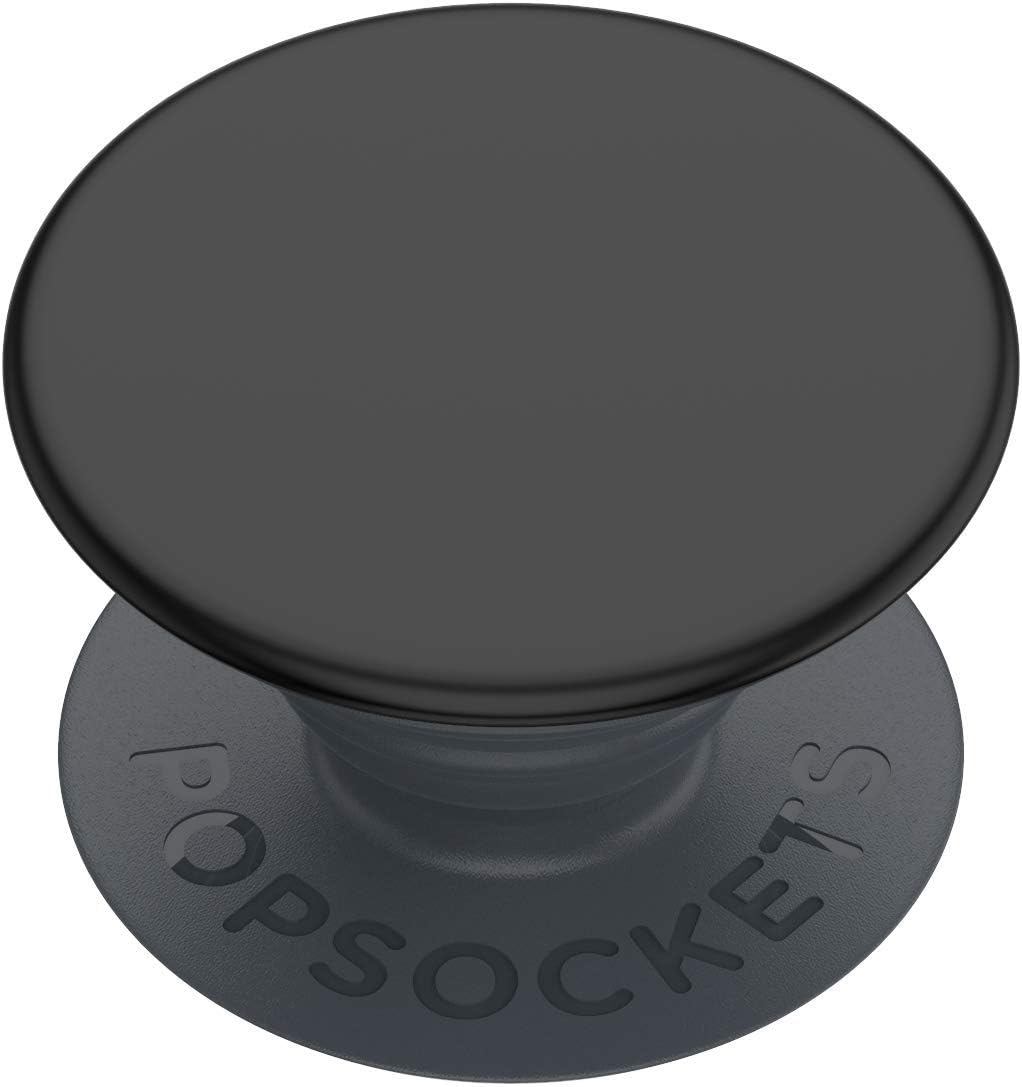 PopGrip Basic: Expandable stand and grip for smartphones and tablets [Non-swappable top] - Black