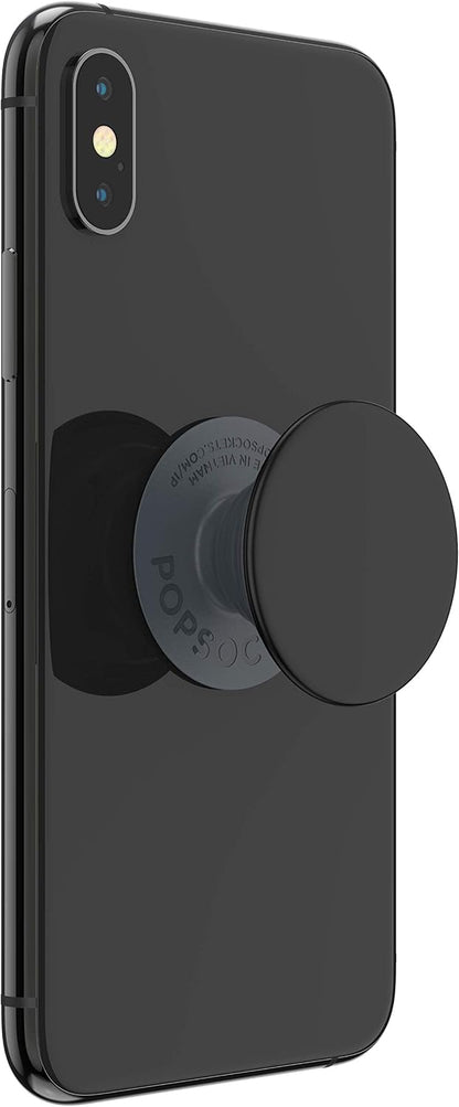 PopGrip Basic: Expandable stand and grip for smartphones and tablets [Non-swappable top] - Black