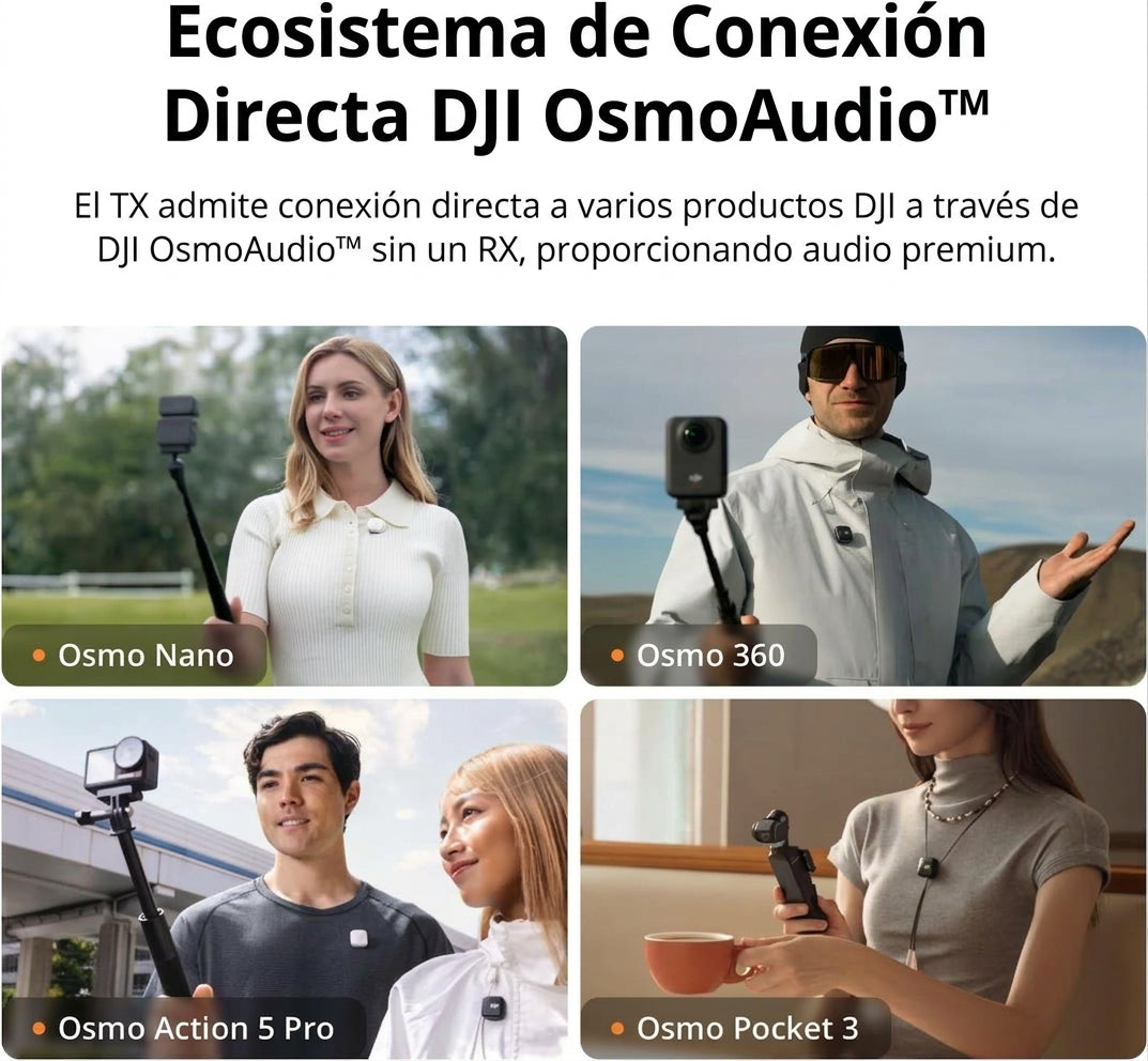 DJI Mic Mini (2 transmitters + 1 mobile receiver), ultra-lightweight, active noise cancellation
