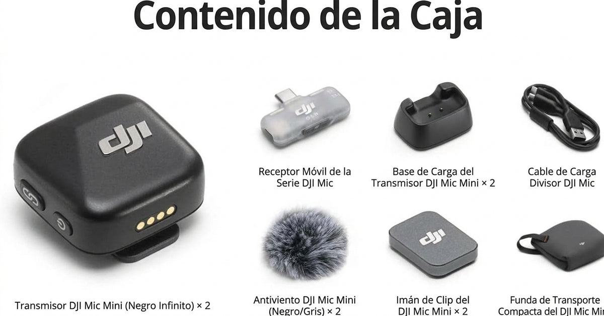 DJI Mic Mini (2 transmitters + 1 mobile receiver), ultra-lightweight, active noise cancellation