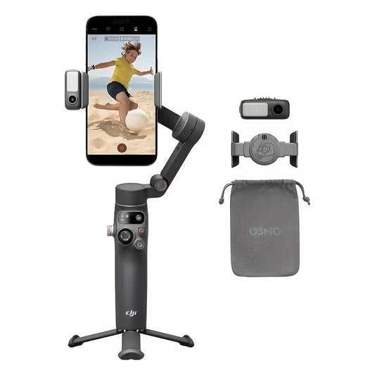 DJI Osmo Mobile 7P Gimbal Stabilizer Designed for Iphone And Android, Featuring Local Tracking, Lighting, a 3-Axis Phone Gimbal, Quick Launch, One-Tap Editing, a Built-In Extension Rod And Tripod, 10 Hours of Usage, And Phone Charging Capabilities