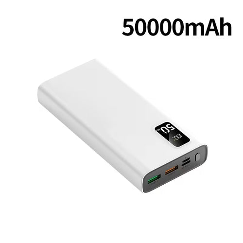 50000mAh Mobile Power Supply, LED Power Display, Type-C Fast Charging, Large-capacity Super Fast Charging Power Bank, Suitable for Charging Mobile Phones/Samsung/Android Electronic Devices, Outdoor Removable Emergency Power Backup Battery Pack