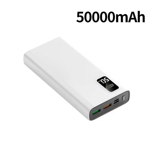 50000mAh Mobile Power Supply, LED Power Display, Type-C Fast Charging, Large-capacity Super Fast Charging Power Bank, Suitable for Charging Mobile Phones/Samsung/Android Electronic Devices, Outdoor Removable Emergency Power Backup Battery Pack