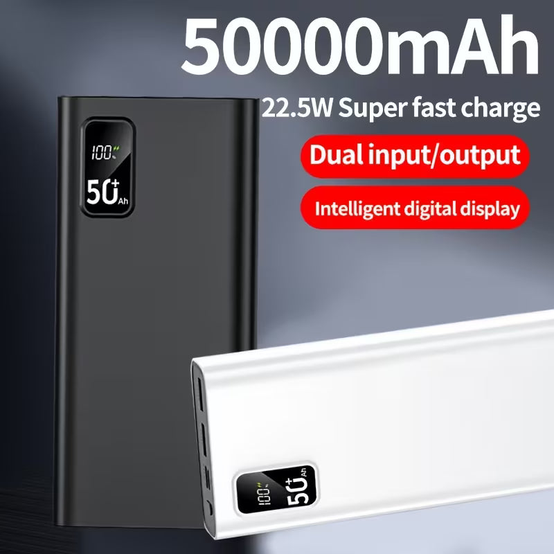 50000mAh Mobile Power Supply, LED Power Display, Type-C Fast Charging, Large-capacity Super Fast Charging Power Bank, Suitable for Charging Mobile Phones/Samsung/Android Electronic Devices, Outdoor Removable Emergency Power Backup Battery Pack