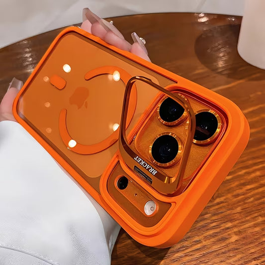 Phone Case - Luxury Magnetic Anti-Drop Phone Case for Iphone 18 17 16 15 14 13 12 11 Pro Max Plus Air 16E Lens Stand Glass Lens Film Protective Case