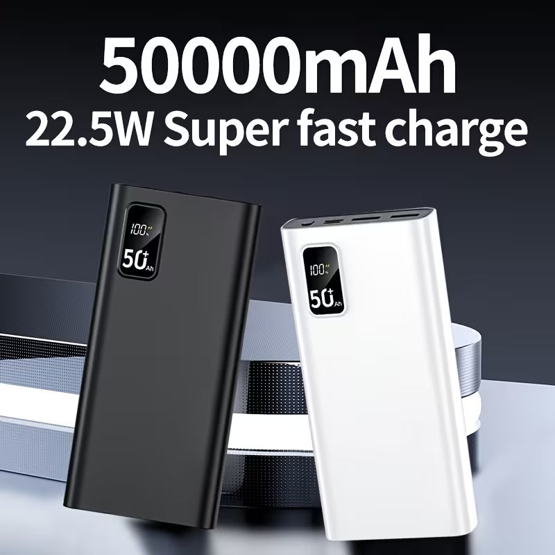 50000mAh Mobile Power Supply, LED Power Display, Type-C Fast Charging, Large-capacity Super Fast Charging Power Bank, Suitable for Charging Mobile Phones/Samsung/Android Electronic Devices, Outdoor Removable Emergency Power Backup Battery Pack
