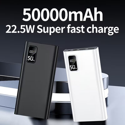 50000mAh Mobile Power Supply, LED Power Display, Type-C Fast Charging, Large-capacity Super Fast Charging Power Bank, Suitable for Charging Mobile Phones/Samsung/Android Electronic Devices, Outdoor Removable Emergency Power Backup Battery Pack