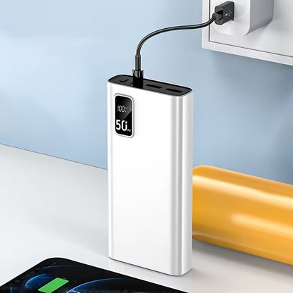 50000mAh Mobile Power Supply, LED Power Display, Type-C Fast Charging, Large-capacity Super Fast Charging Power Bank, Suitable for Charging Mobile Phones/Samsung/Android Electronic Devices, Outdoor Removable Emergency Power Backup Battery Pack